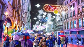 Rainy Central London Walk Tour ☔️ West End City Streets incl. Ramadan Lights 2026 | 4K HDR ASMR