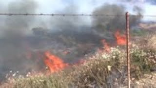 (30 oct 2019) wildfires whipped by powerful winds outside los angeles
threatened thousands of homes and horse ranches wednesday, forced the
evacuation eld...