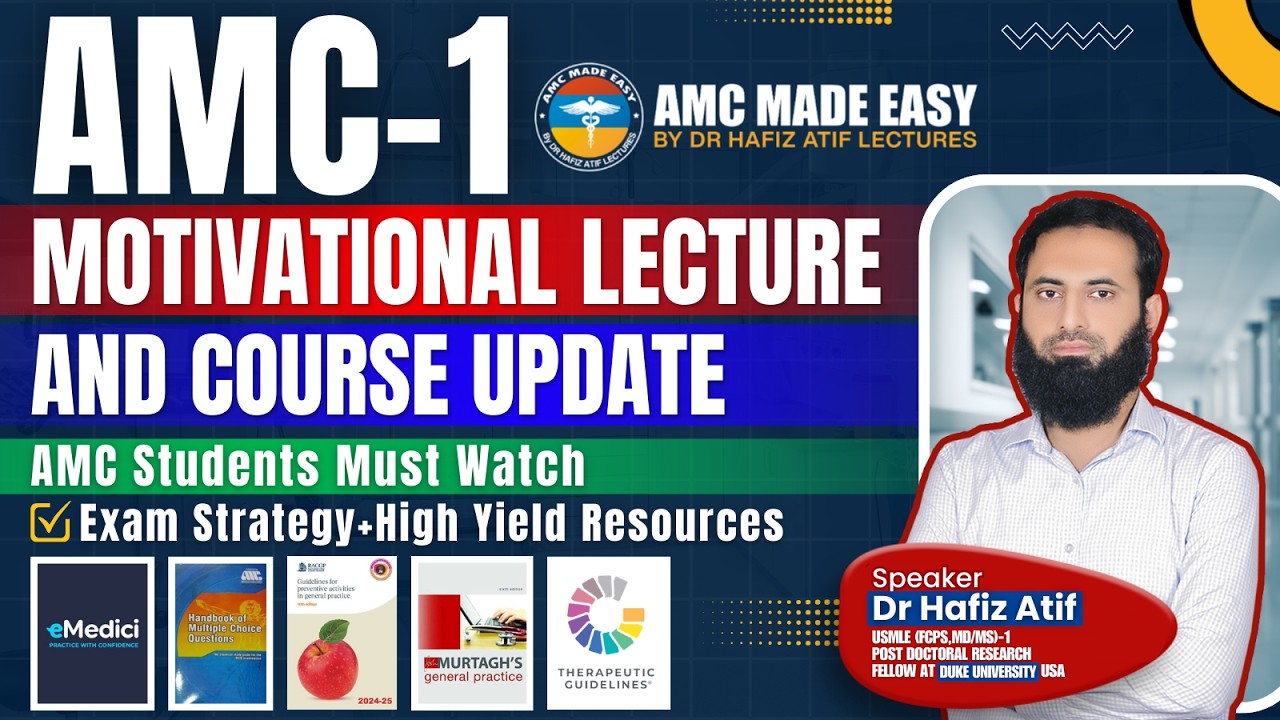 AMC-1 Motivational Lecture |Dr Hafiz Atif |Exam Strategy + High Yield Resources |First Aid Made Easy