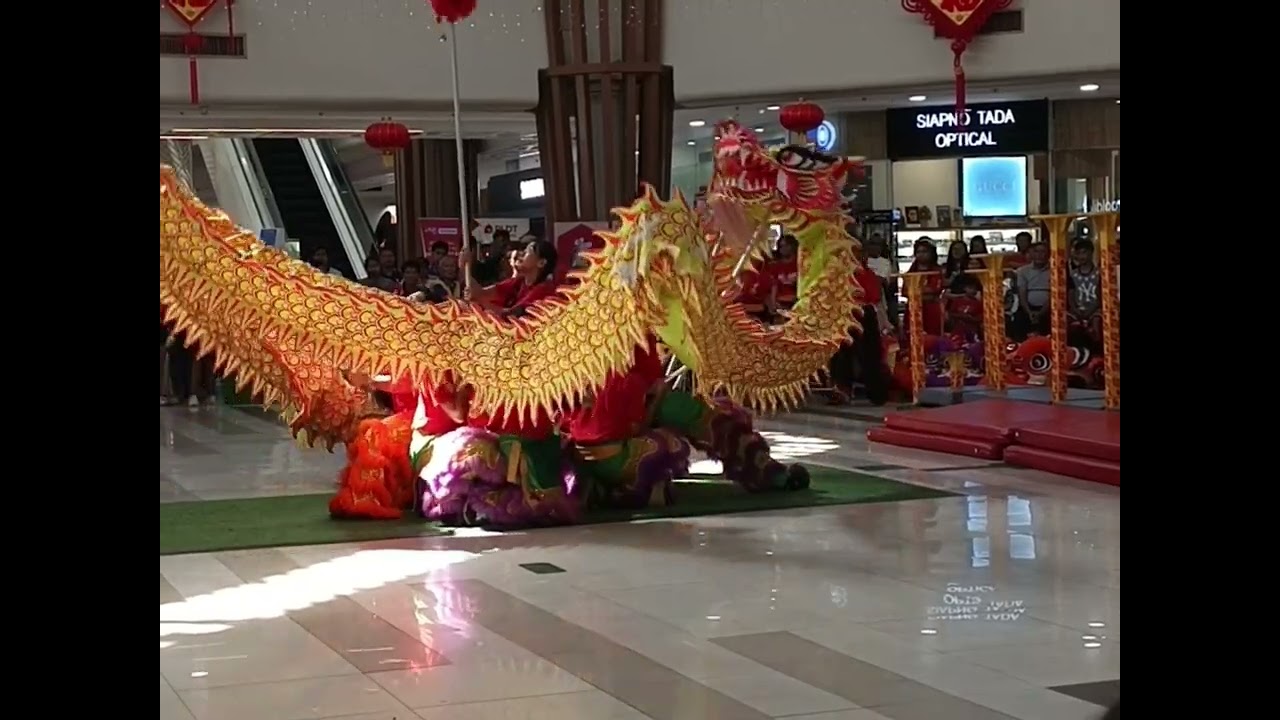 Watching a Beautiful Chinese Traditional dragon Dance Performance 