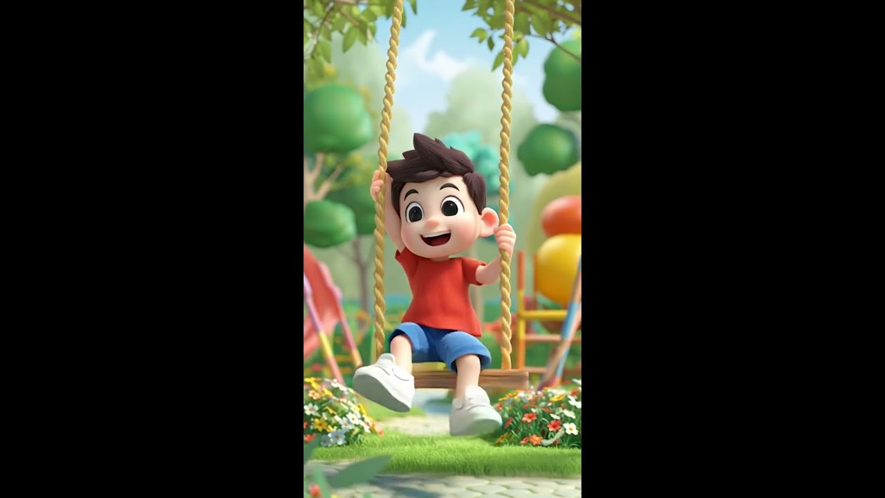 Cute Cartoon Child Driving a Colorful Toy Car – Fun Kids Animation Video