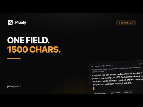 Select One Field on a Job Application: Draft It From the Box and the Character Counter (Pluely)