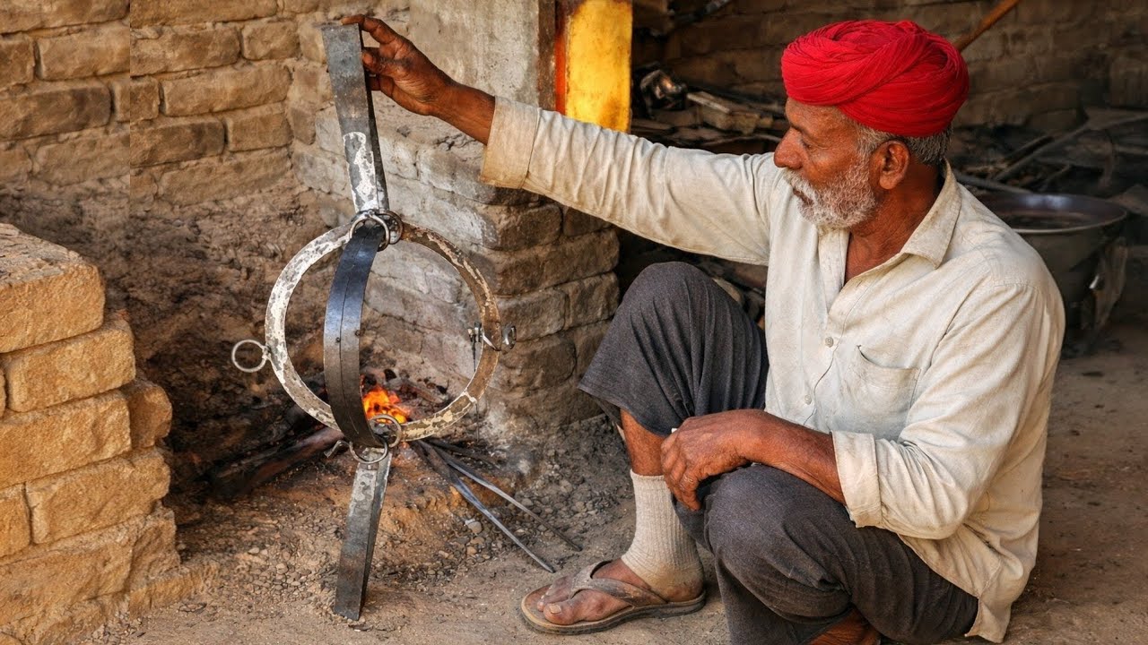 Blacksmith Crafts Powerful Animal Trapping Tool Using Iron Strips