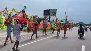 Hindu pilgrims perform kanwar yatra carry holy water of the river Ganges | Stock Footage & Videos screenshot 5