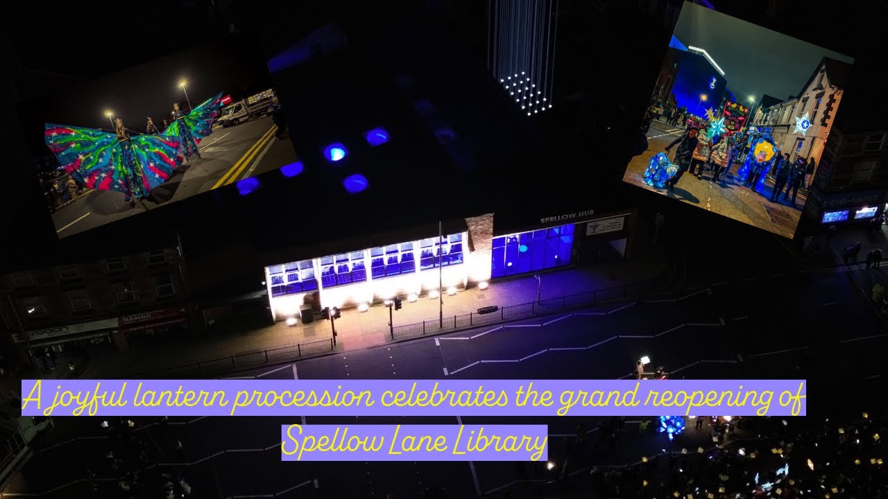 A spectacular lantern parade for the reopening of spelling lane library