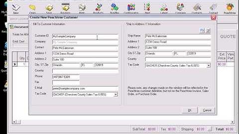 Using The QuoteWerks and Peachtree Interactive Link