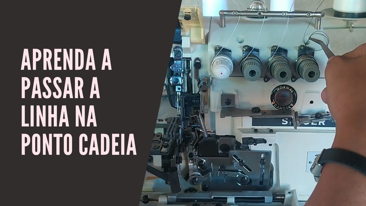 Como passar linha na overloque ponto cadeia