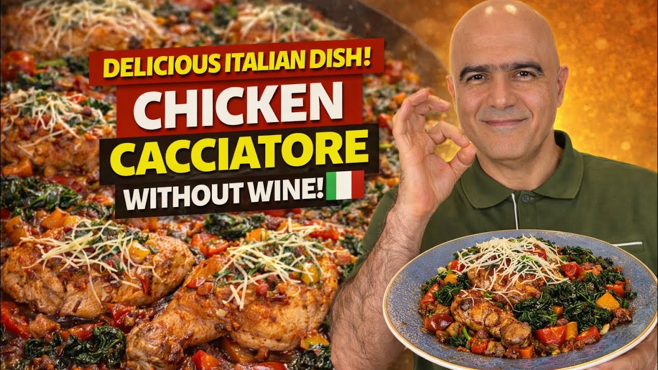 Healthy Italian Chicken Cacciatore (No Wine, Lots of Vegetables)