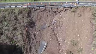KPIX Sky Drone 5:  Winter storms inflict $10 million in damage on Marin's roads and property