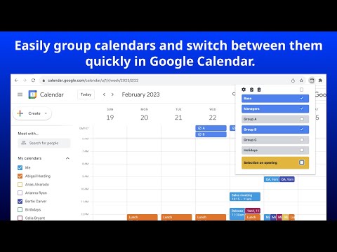 Easy Grouping for Google Calendar video preview 2