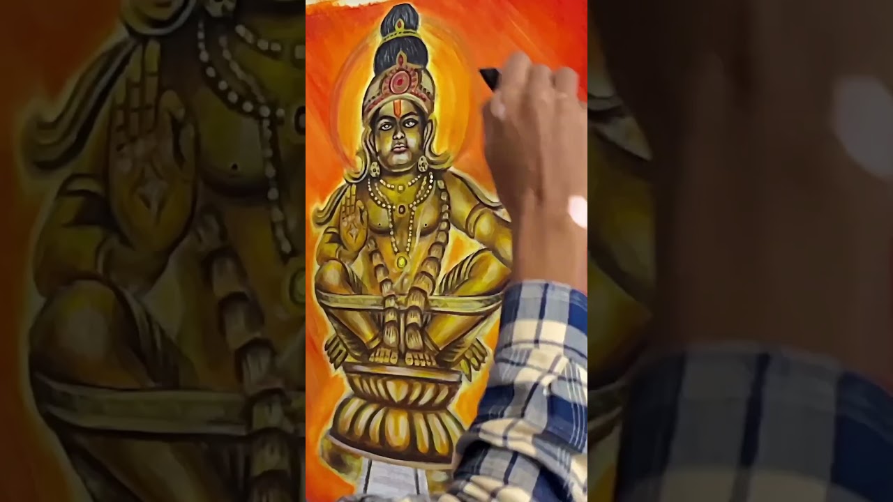Ayyappan Painting | God Ayyappa Swamy Drawing 🎨 