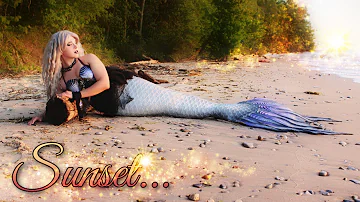 MICHIGAN SUNSET MAGIC - Relax with a Mermaid at Sunset Beach (Stunning Lake Michigan Sunset footage)