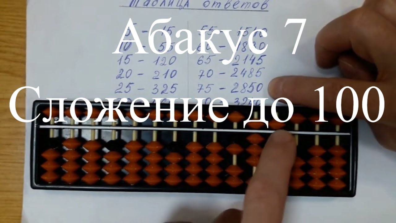 Ментальная арифметика Абакус 7 Сложение цифр до 100 - YouTube
