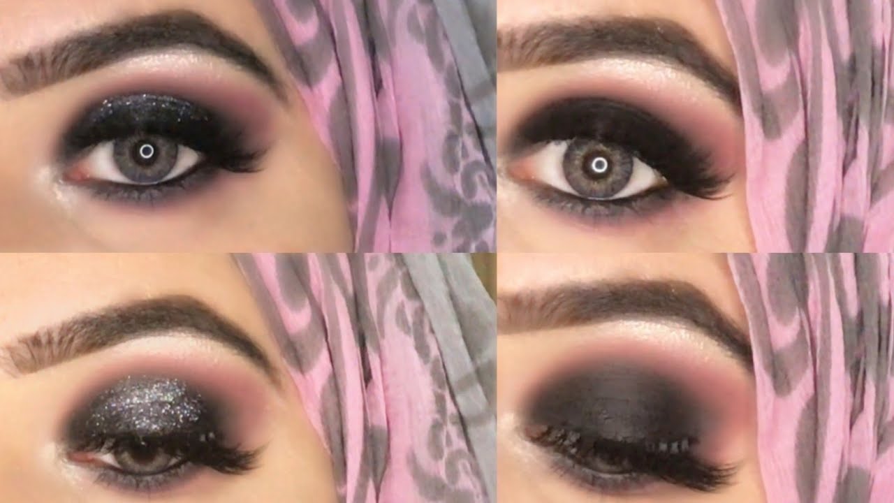 Black Glitter Smokey Eyes Makeup Tutorial/easy Smokey eyes/zubaria faheem YouTube