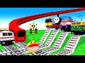 【踏切アニメ】あぶない電車 TRAIN THOMAS 🚦 Fumikiri 3D Railroad Crossing Animation Kereta Api Kartun #123