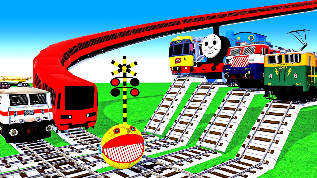 【踏切アニメ】あぶない電車 TRAIN THOMAS 🚦 Fumikiri 3D Railroad Crossing Animation Kereta Api Kartun 