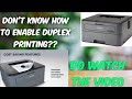 How to enable duplex printing of Brother printer