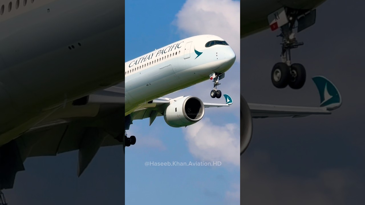 Cathay Pacific Airbus A350-1000 UP CLOSE Landing At Toronto Pearson! #aviation #aviationlovers #yyz