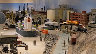 MODEL TRAINS HO Scale Vermont &Essex Club 1970s Layout Port and Cityscape