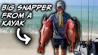 SURPRISE CATCH: MASSIVE Red Snapper Fishing from a KAYAK!