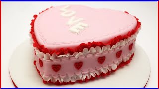 VALENTINES DAY CAKE TUTORIAL Fondant and royal icing decoration