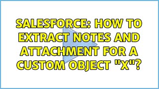 Salesforce: How to extract notes and attachment for a custom object "X"?