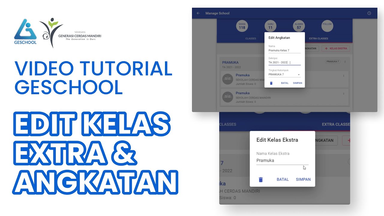 Video Tutorial Edit Kelas Extra dan Angkatan - YouTube
