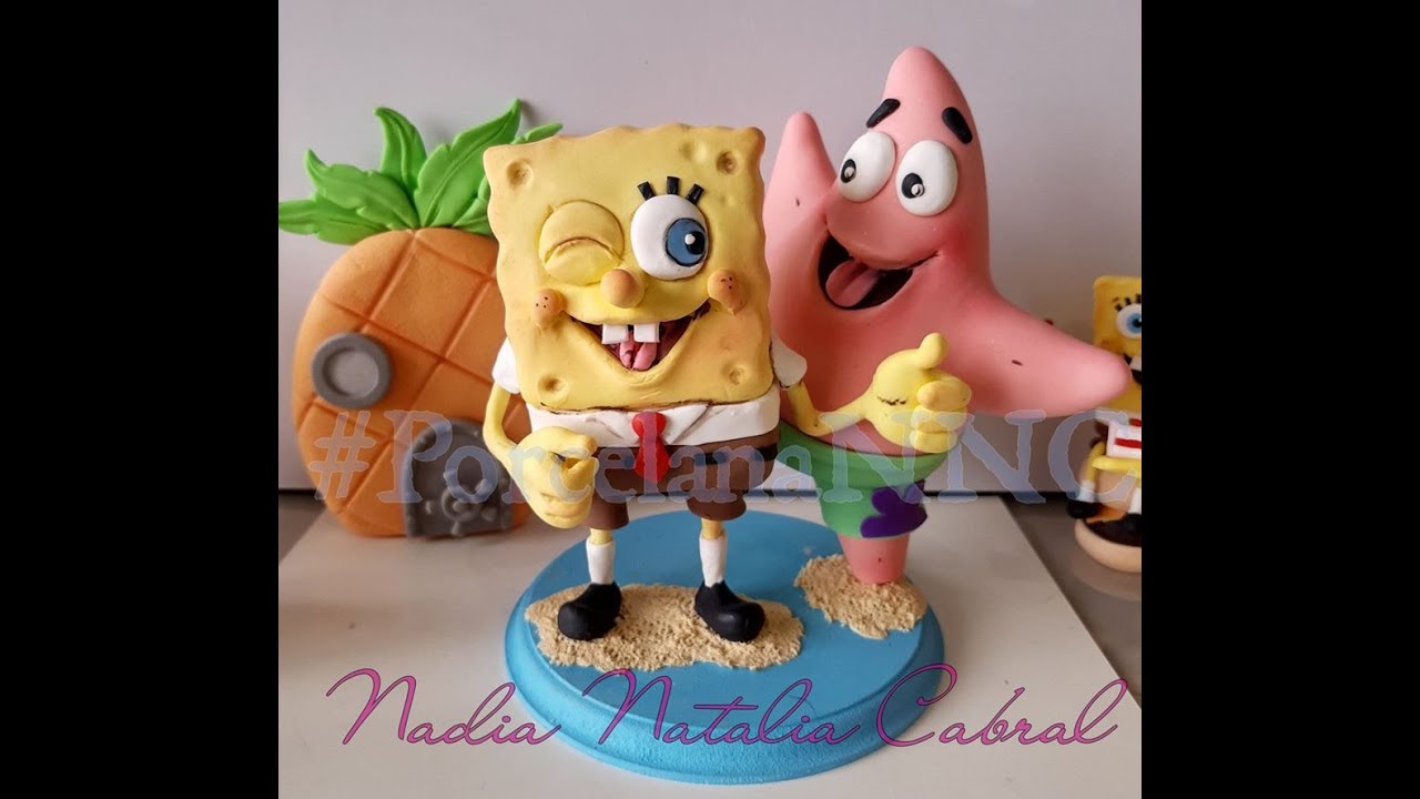 2 de 4 - Paso a paso modelado en Porcelana fría de BOB ESPONJA - #PorcelanaNNC