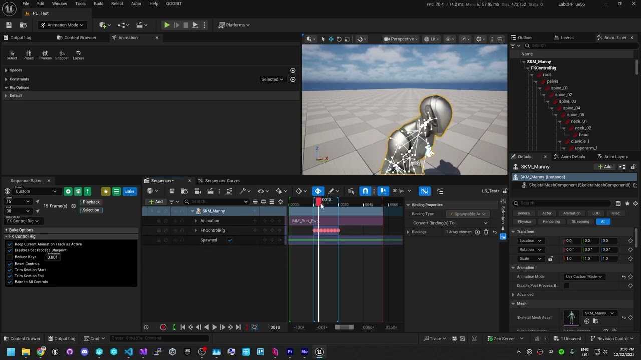 QOOBIT Sequence Baker - Bake to FK Control Rig Mode New Features