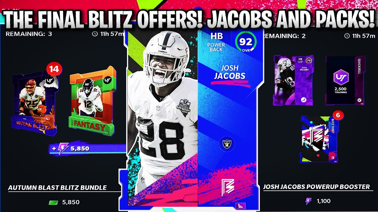 THE FINAL BLITZ OFFERS! 92 JOSH JACOBS, AUTUMN BLAST BUNDLE AND MORE! | MADDEN 21