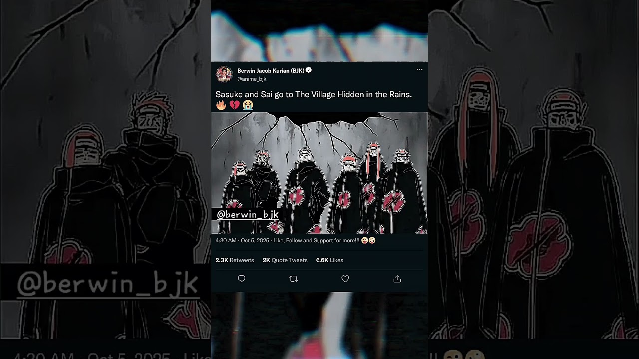 Sasuke and Sai goes to the Village Hidden in the Rains. 💔 😭 