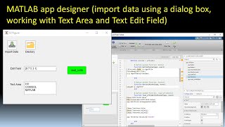 MATLAB app designer ( import data using a dialog box , working with Text Area and Text Edit Field ) screenshot 5