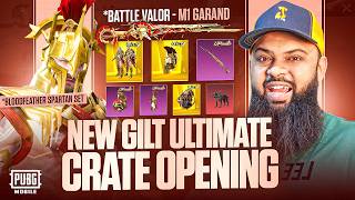 22,000UC 🔥 GILT Bloodfeather Spartan Set & Battler Valor M1 Garand 🛡️ PUBG Mobile Crate Opening