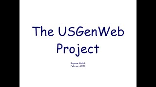 USGenWeb Project Update by Rayanne Melick