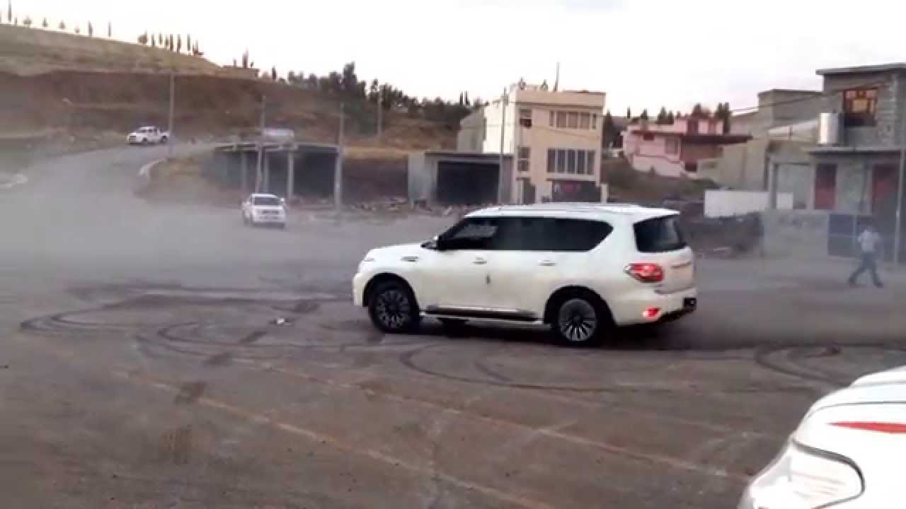 Nissan Patrol Y62 2014 platinum doing donuts  (kurdistan -slemany) .