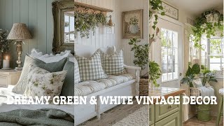 Tiny Spring Cottage Tour: 25 Dreamy Green & White Vintage Decor Ideas You’ll Want to Copy!