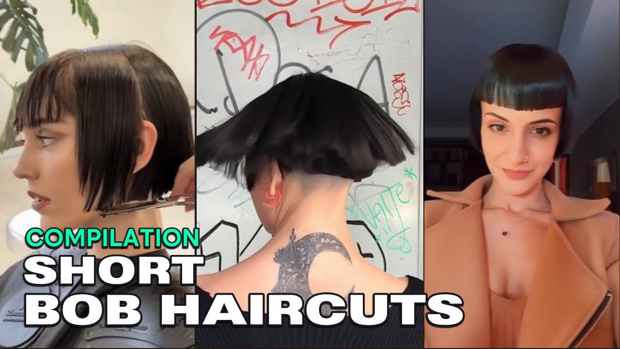A cute micro bob haircuts COMPILATION  🖤💈