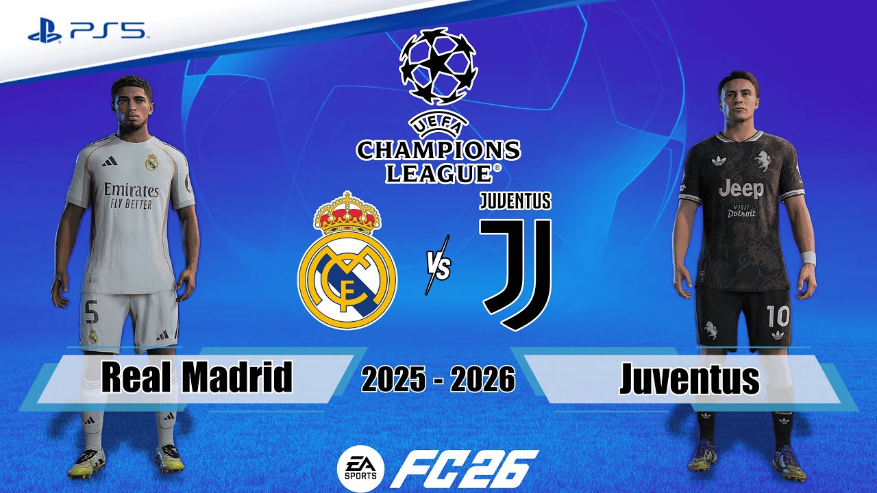 Real Madrid vs. Juventus Ft. Mbappe | UEFA Champions League 25/26 | Full Match | FC 26 - PS5™[4K]