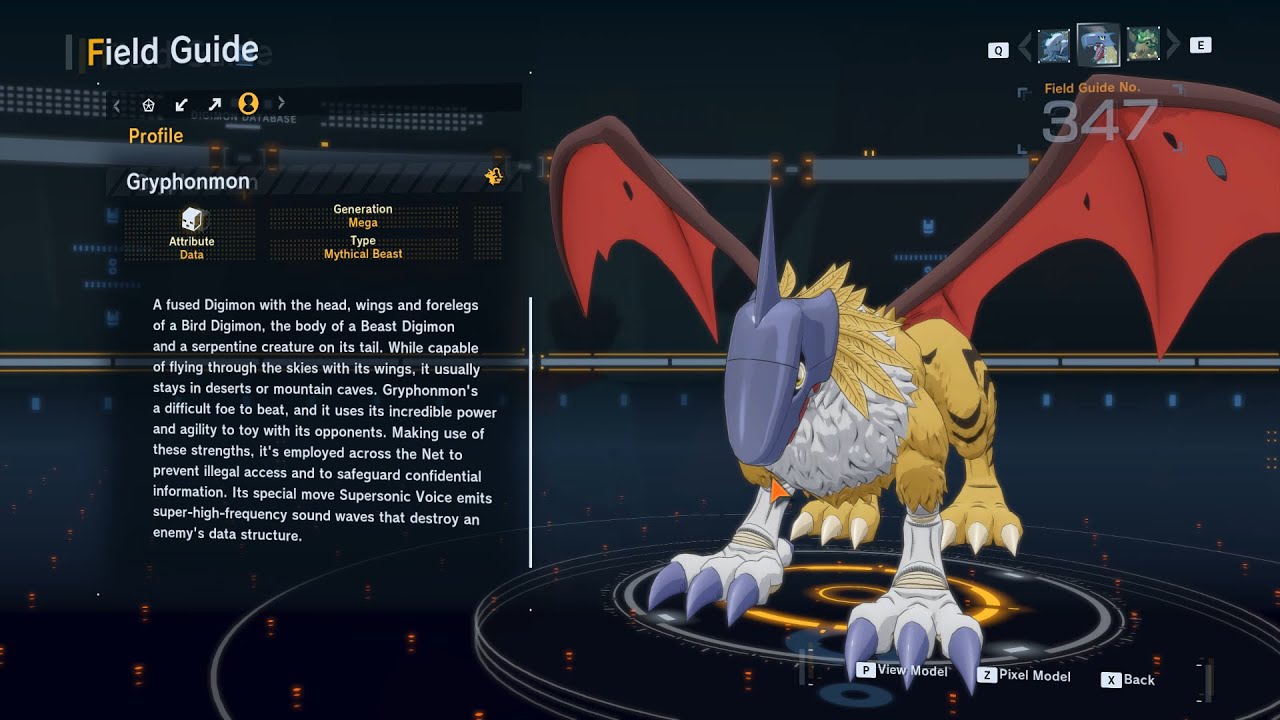 gryphonmon all digivolution/de-digivolution/profile Digimon Story Time Stranger