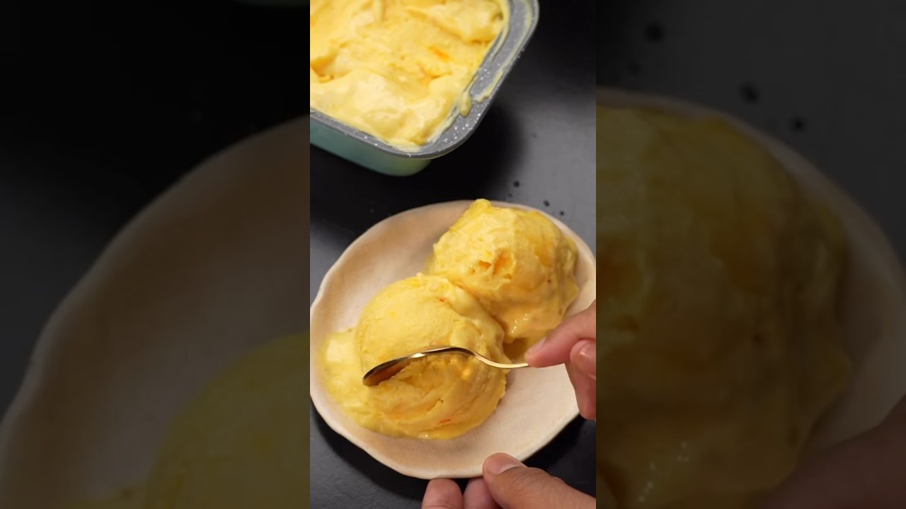 EASIEST, TASTIEST BEST MANGO ICE CREAM RECIPE•😍