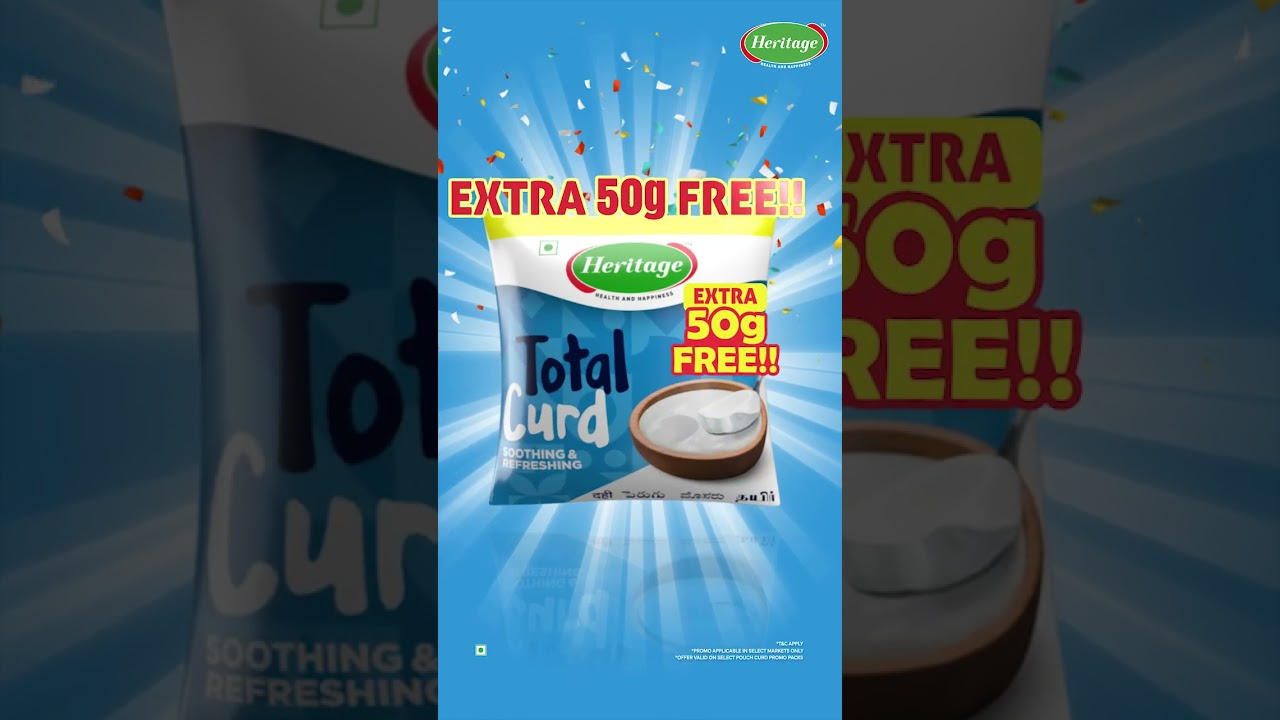 Heritage Total Curd EXTRA 50gm FREE | நாள் முழுவதும் சந்தோஷமே (5sec) | 