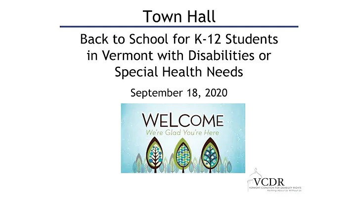 Town Hall: Back to School for K-12 Students in VT ...