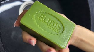 Washing soap.Мыление мыла Rubis с оливкой