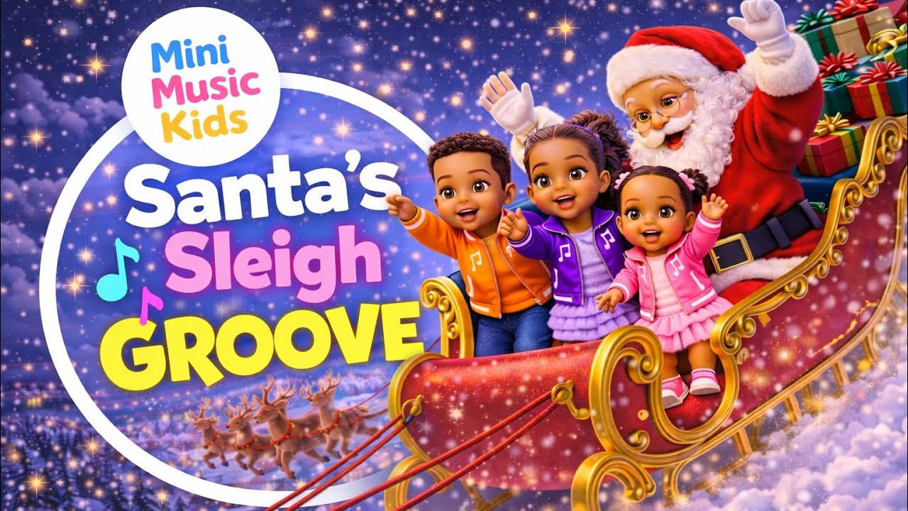 Santa's Sleigh Groove | Mini Music Kids |  Kids Christmas Song Hiphop Music