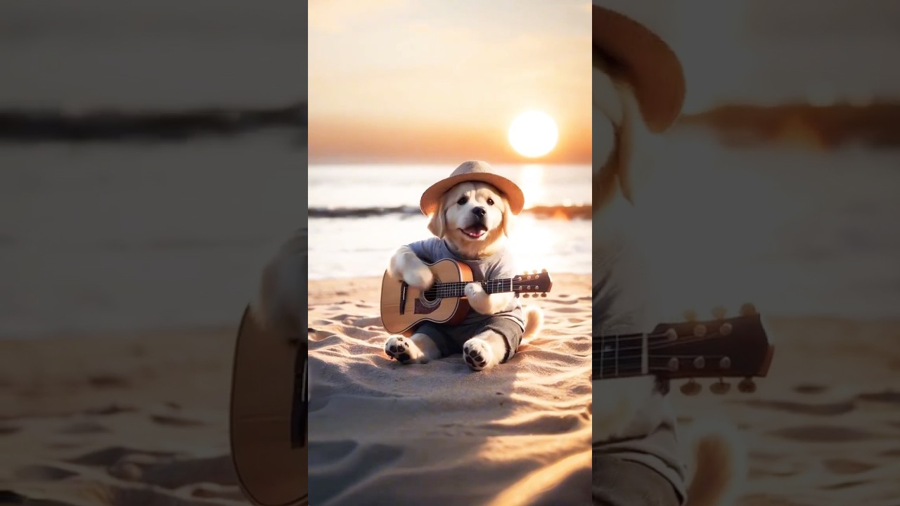 Listen to a piece of puppy's guitar quietly.