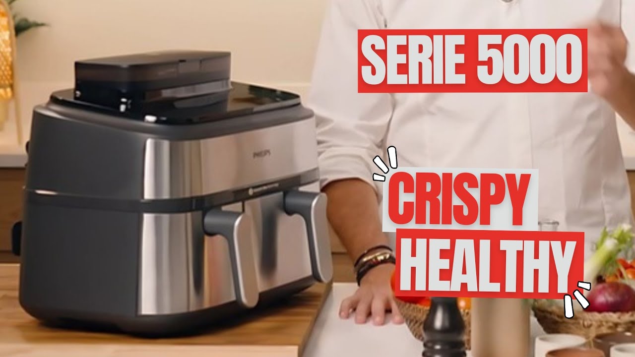 Откройте для себя аэрофритюрницу Philips Series 5000: двойная корзина и инновационная система при...