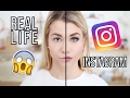 Real life vs instagram makeup 