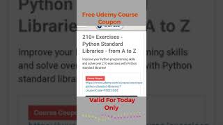 Free Udemy Certificate Courses Python Library 210+ Exercise | free certificate course link | #shorts