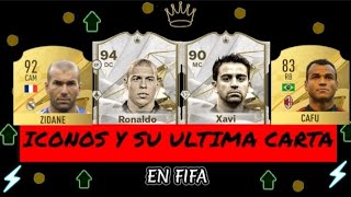 ICONOS Y SU ULTIMA CARTA EN FIFA  ft. Ronaldo, Zidane, Xavi #shorts #fifa #video #futbol #ratings