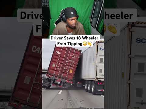 Driver Saves 18 Wheeler Fron Tipping😳👏